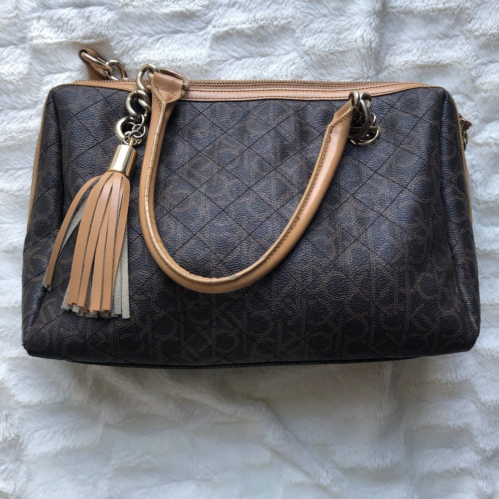 CK Calvin Klein Mongram Classic Neutral Handbag